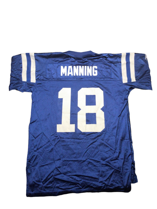 Indianapolis Colts NFL Reebok Men's Manning #18 Jersey Blue (Size: Large)