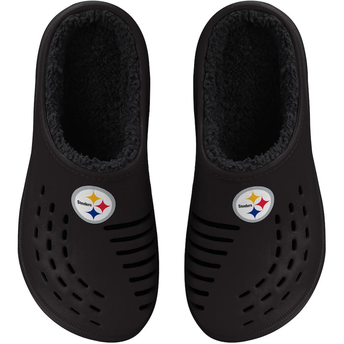 Pittsburgh Steelers NFL FOCO Logo Sherpa-Lined Clog Slippers Men's (Sizes: 9-14)