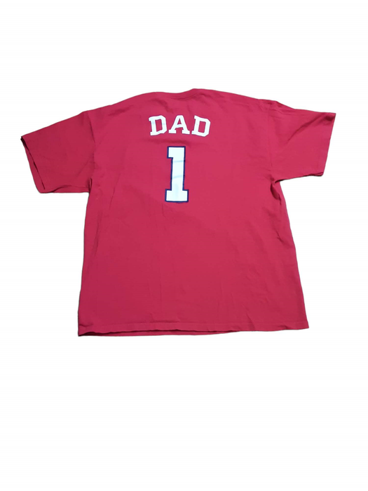 Washington Nationals MLB Majestic Men's #1 Dad T-Shirt Red (Size: 2XL)