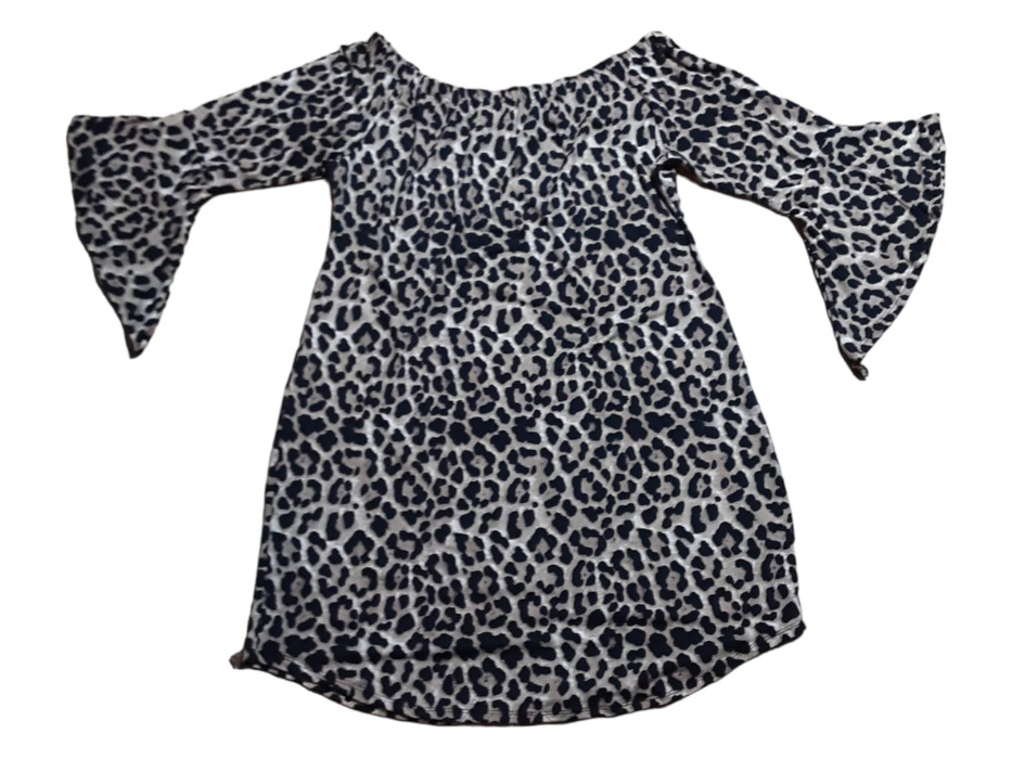 Absolutely it Women's Leopard Print Round Neck Top w/ Bell Sleeves (Size: 3XL)