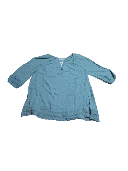 Jessica Simpson Women's Tunic Round Neck Shirt Teal (Size: 1X)